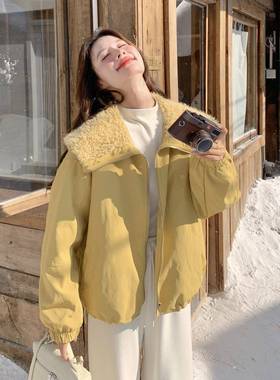 新绒款黄色款毛拼接松羽C296-956宽绒短服