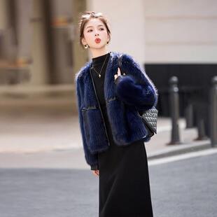 时洋气加厚保暖小香风外皮毛一体髦毛套毛 新款 2025HHE5531 1冬季