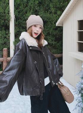 黑色复冬古高级感短款PU皮羽绒服20c077-307白25新款气质保暖90鸭