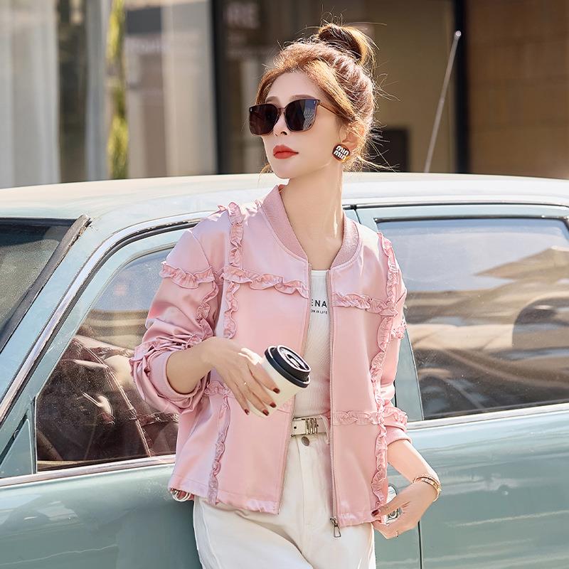 蓝色休闲外ZGE2503Y女225春秋木套新款耳边宽松减龄小个子棒球服0