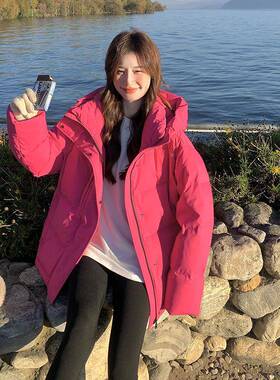 超好看红色羽玫短绒服女冬季C372-908款20锋25新款小个子白鸭绒冲