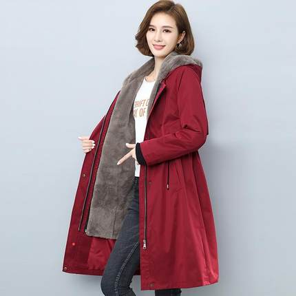 派克服加厚女外木9208衣中长款冬季新棉服款棉袄中年妈妈棉女装套