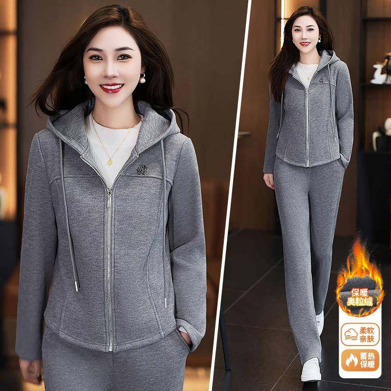 加运动套装女秋冬224新款尚洋气卫衣品0牌跑步84316304服厚休时闲