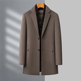 拆中卸羽绒内子5581胆双面呢休闲 领年爸爸衣装 冬季 羊毛呢大男西装