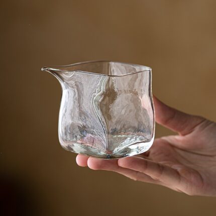 四方锤纹玻璃公道杯精致小容量分茶器耐高温茶具匀杯透明茶海