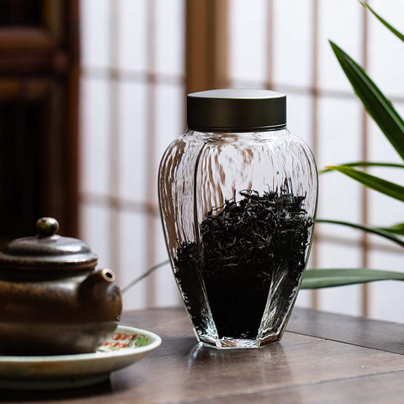 玻璃茶叶罐普洱密封储存罐日式