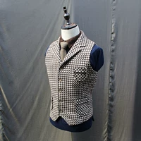 Mùa thu và mùa đông Mỹ cổ điển kẻ sọc tweed vest nam pha lẫn hoài cổ đẹp trai đẹp trai mã zip - Dệt kim Vest cardigan nam 