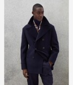 秋冬新品 双排扣绅士外套 大衣复古休闲翻领中长款 男士 羊绒羊毛西装