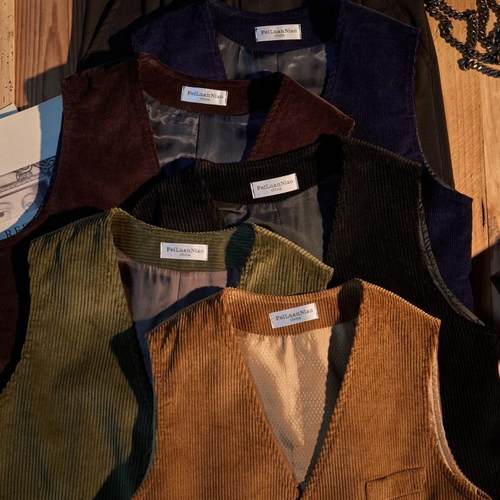 诺曼底复刻灯芯绒法式猎装马甲