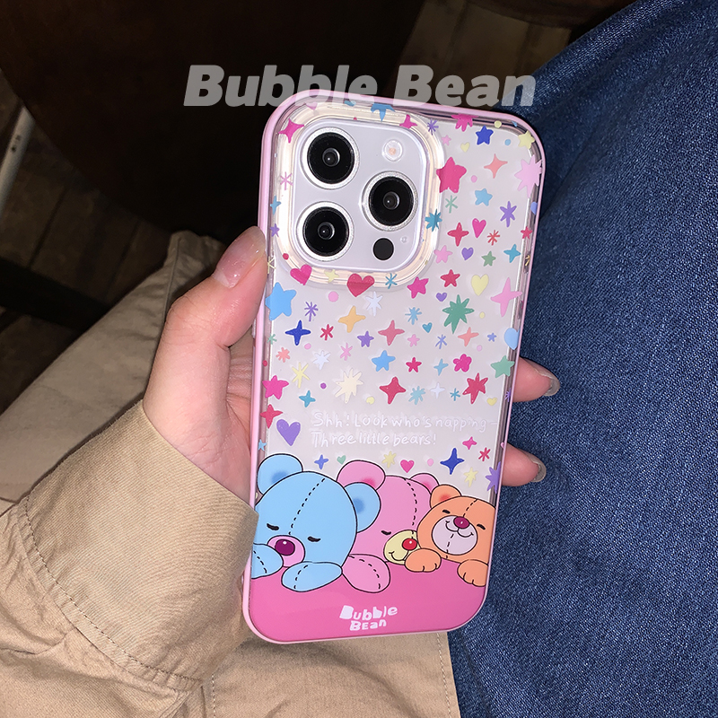 售完不补/原创晚安小熊双层工艺平面二合一手机壳适用于苹果16PM
