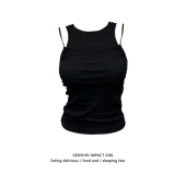 显瘦辣妹外穿百搭无袖 修身 上衣 新款 黑色假两件工字吊带背心女夏季