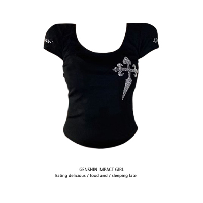 夏季纯棉修身显瘦百搭上衣女短袖