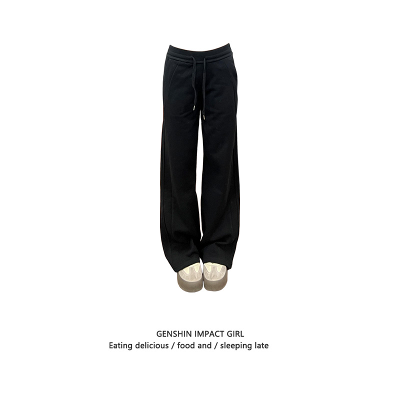 小个子宽松直筒显瘦运动休闲长裤