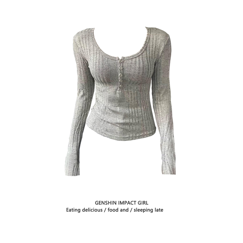 设计感小众修身显瘦长袖上衣T恤