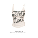 显瘦外穿内搭纯棉无袖 修身 上衣 新款 纯欲风字母印花背心吊带女夏季