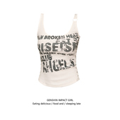 纯欲风字母印花背心吊带女夏季 上衣 显瘦外穿内搭纯棉无袖 新款 修身