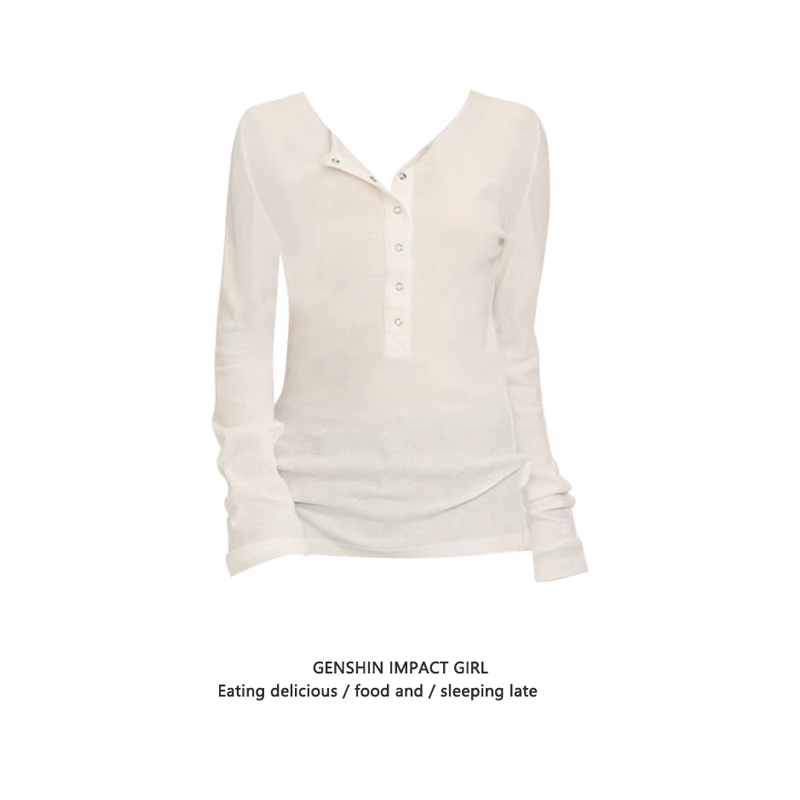 莫代尔外穿纽扣休闲百搭长袖上衣