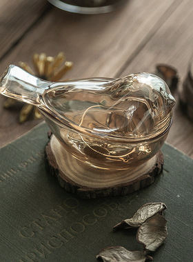 首饰收纳盒复古首饰盒小鸟玻璃耳环耳钉戒指项链儿童发饰手饰品罐