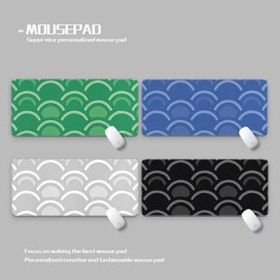 [风生水起]波浪纹理鼠标垫超大几何图形电竞游戏男生防水加厚丝滑