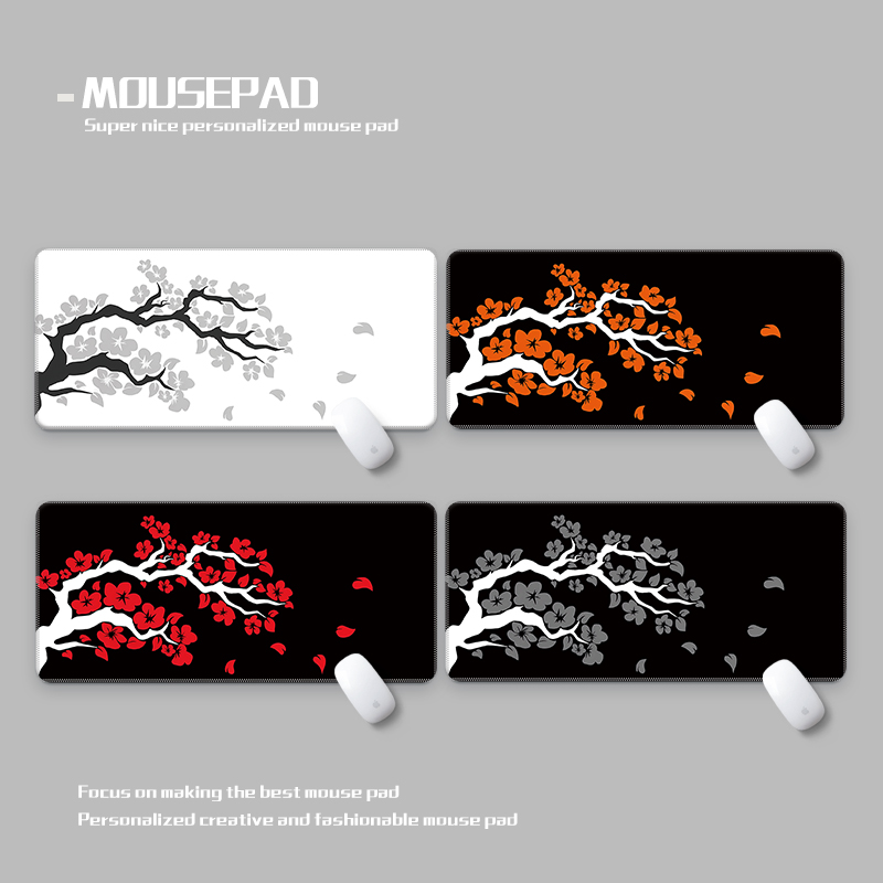 单色简约樱花鼠标垫超大丝滑加厚 Cherry blossom Sakura deskmat