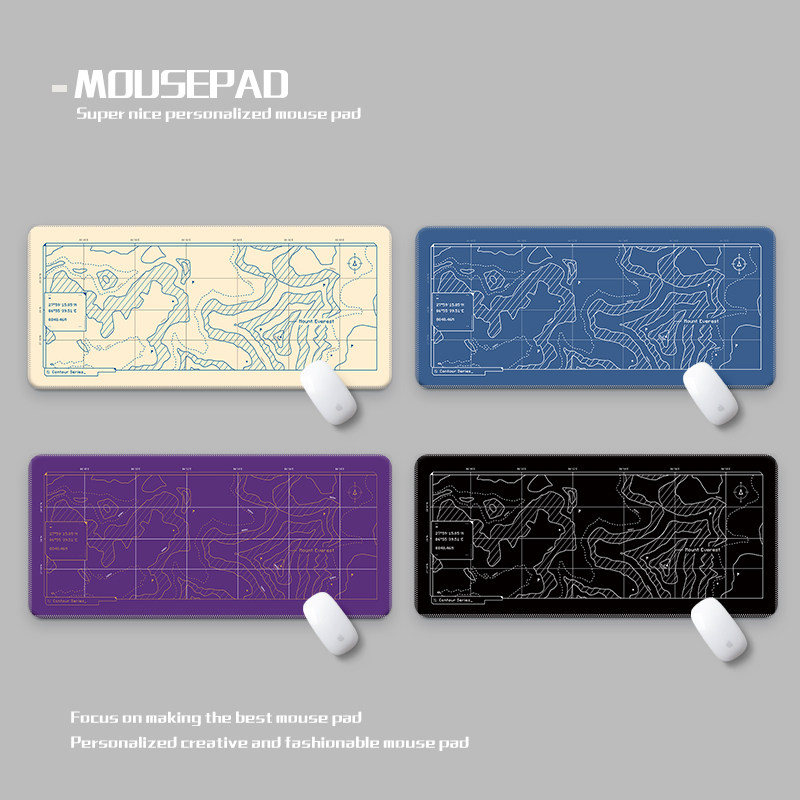 等高线高级感纹理鼠标垫超大号加厚防水锁边男生电竞宿舍游戏桌垫