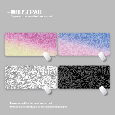 新款乱纹肌理地形线条鼠标垫超大号丝滑电竞 Topography Deskmats