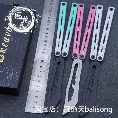 Titan-钢海神蝴蝶刀涂层【 冠绝天balisong】户外花式户外未开刃