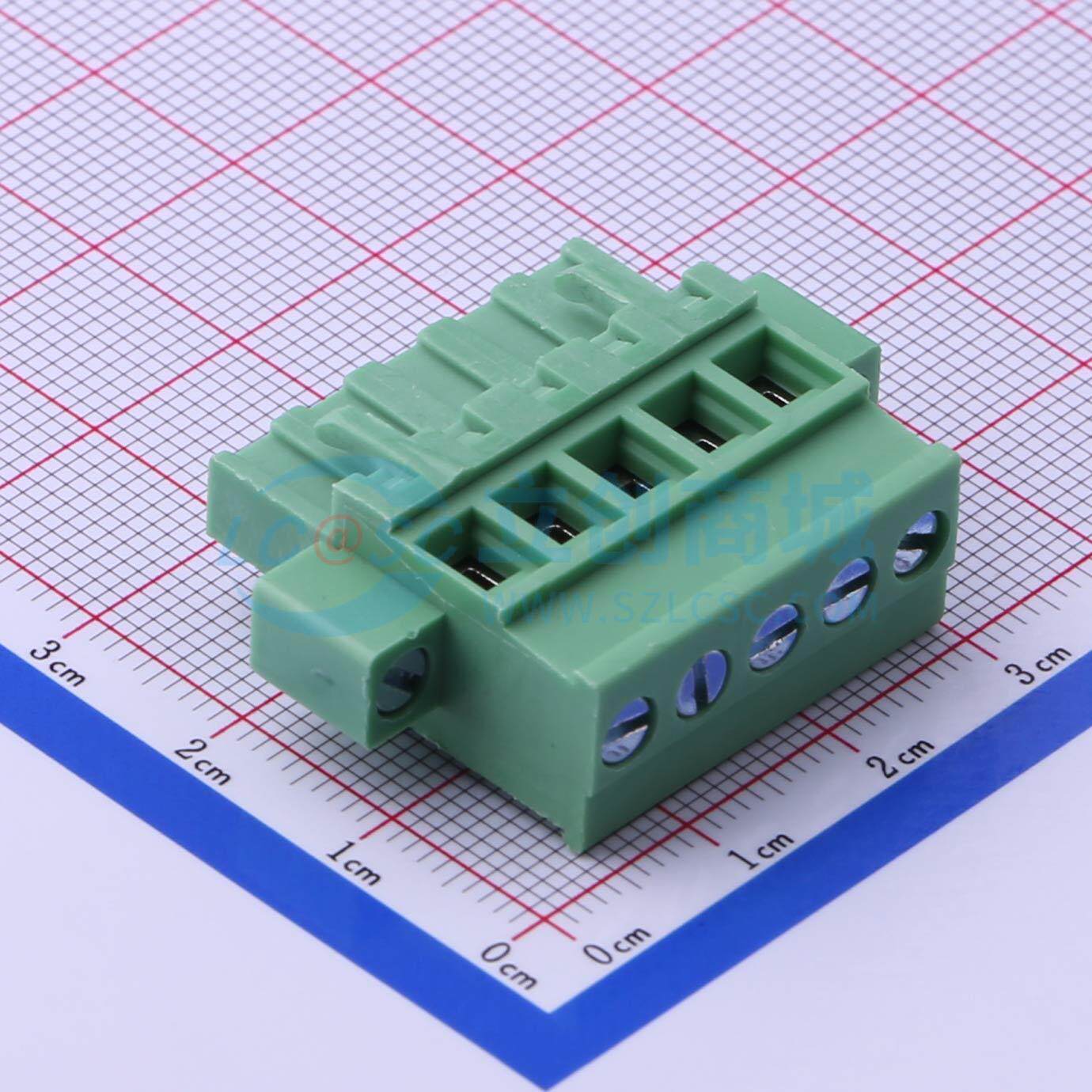 插拔式接线端子 DB2EKAM-5.08-5P-GN-S P=5.08mm 插头 1x5P 原装