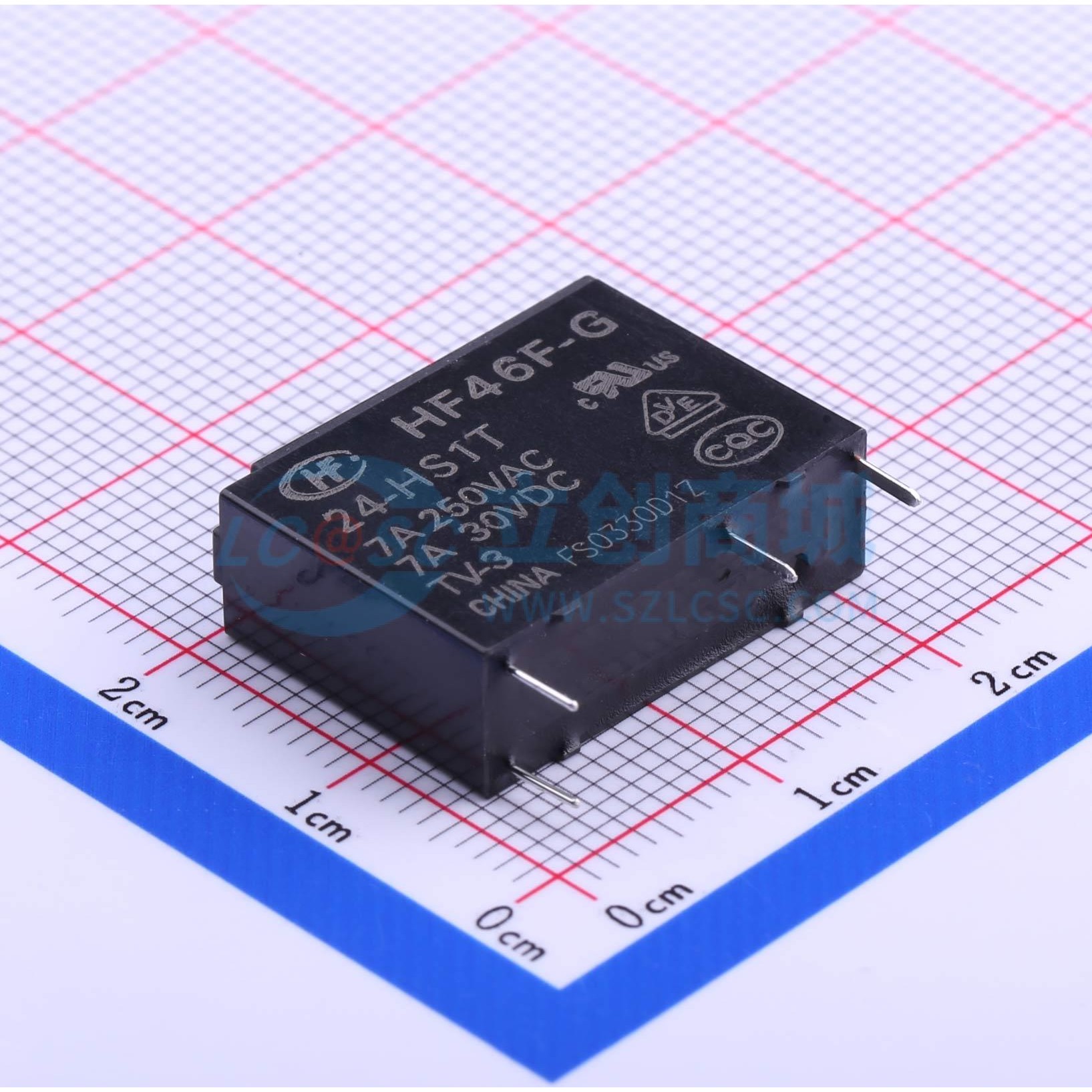 功率继电器 HF46F-G/24-HS1T 插件,7x20.5mm 4 24V 电子元器件