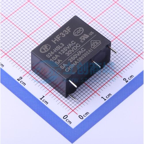 功率继电器 HF33F/024-HSL3 插件,10.2x20.5mm 4 24V 电子元器件