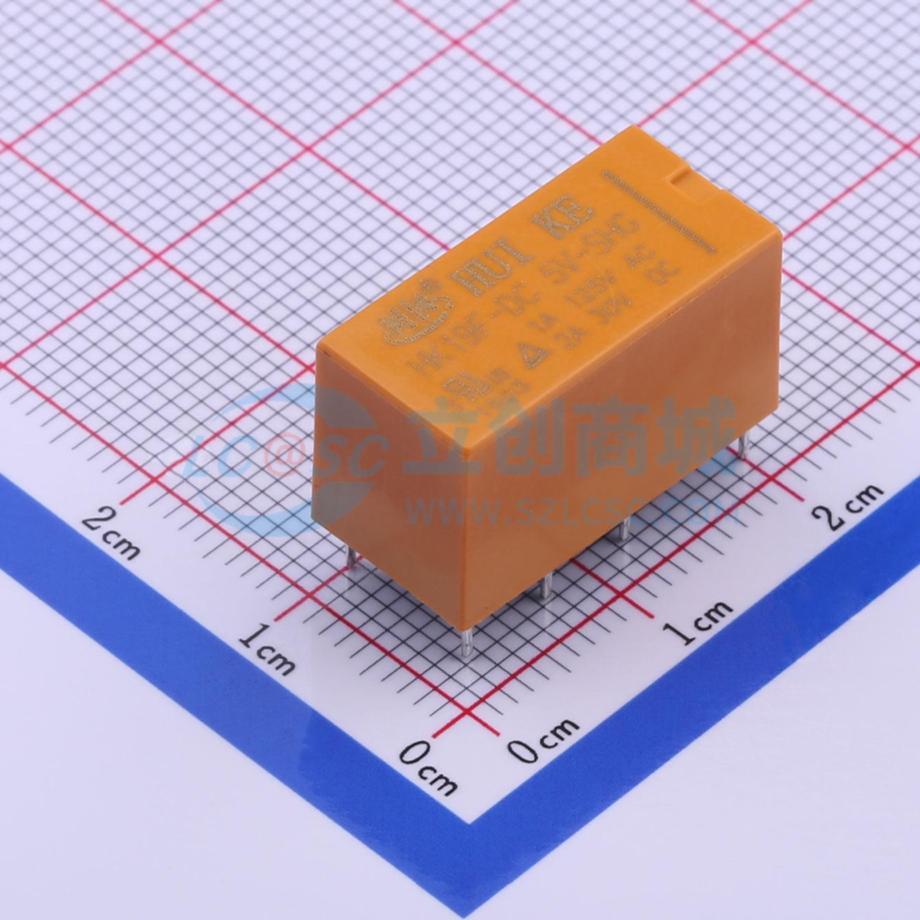 功率继电器 HK19F-DC5V-SHG（Y) DIP,10x20.2mm 电子元器件配单