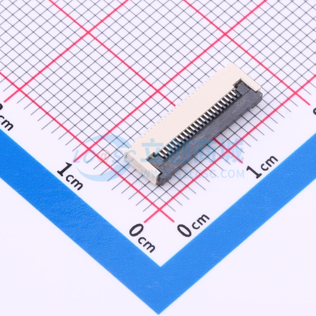 连接器 BX-FPC05-2H22PX SMD,P=0.5mm,卧贴 翻盖式 22P 下接