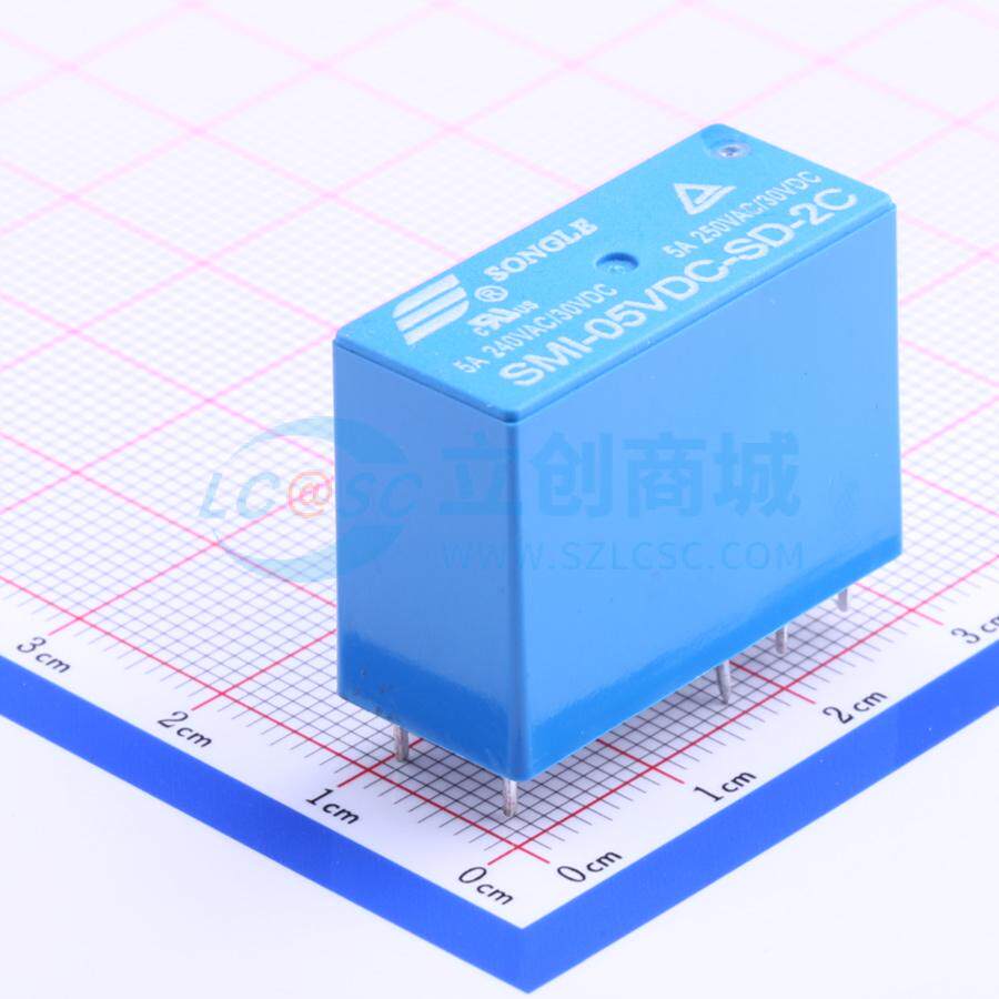 功率继电器 SMI-05VDC-SD-2C DIP,13x29.2mm 8 5V 电子元器件配单
