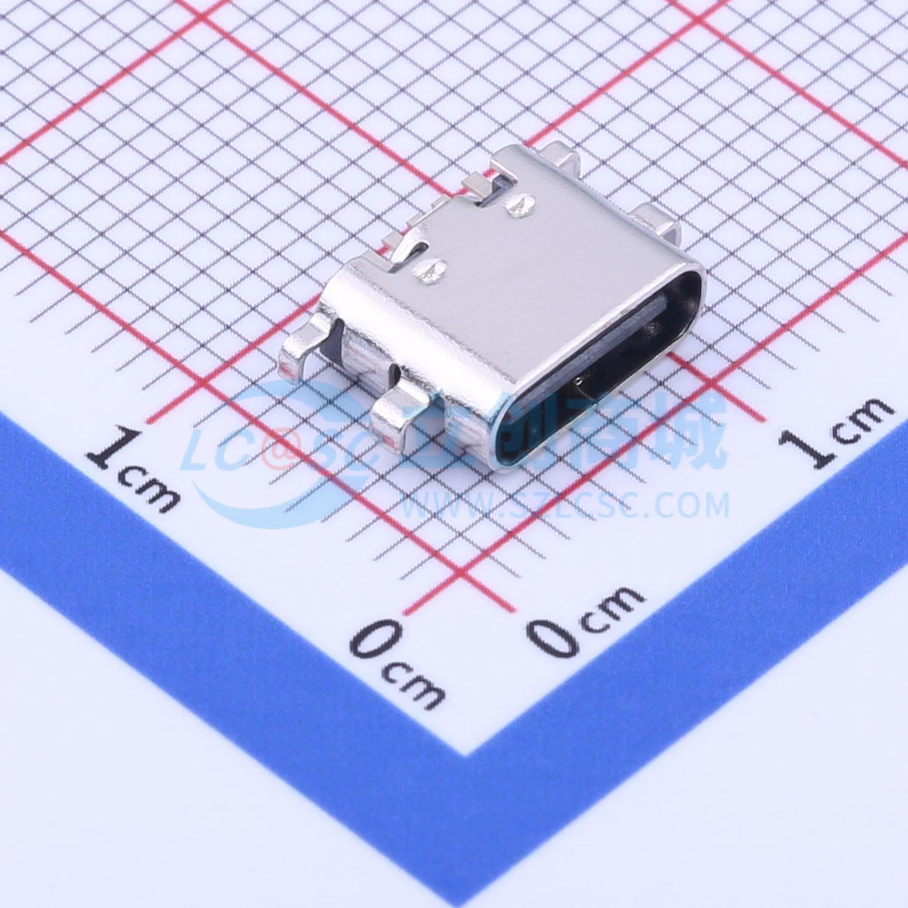 USB连接器 TYPE-606-1.6-T3 SMD 母 沉板 6P 原装 电子元器件配单