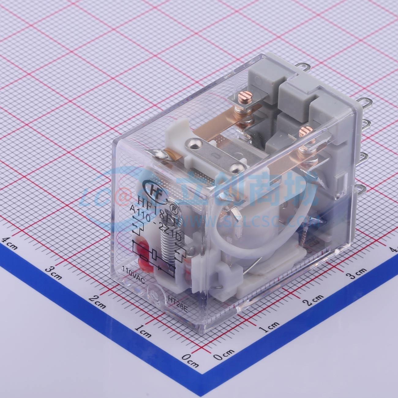 功率继电器 HF18FF/A110-2Z13D 插件,21.5x28mm 8 110V 原装正品