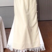 抹茶麻薯2026年春秋季 旗袍衬裙打底百搭内搭纯色流苏半身裙 新款