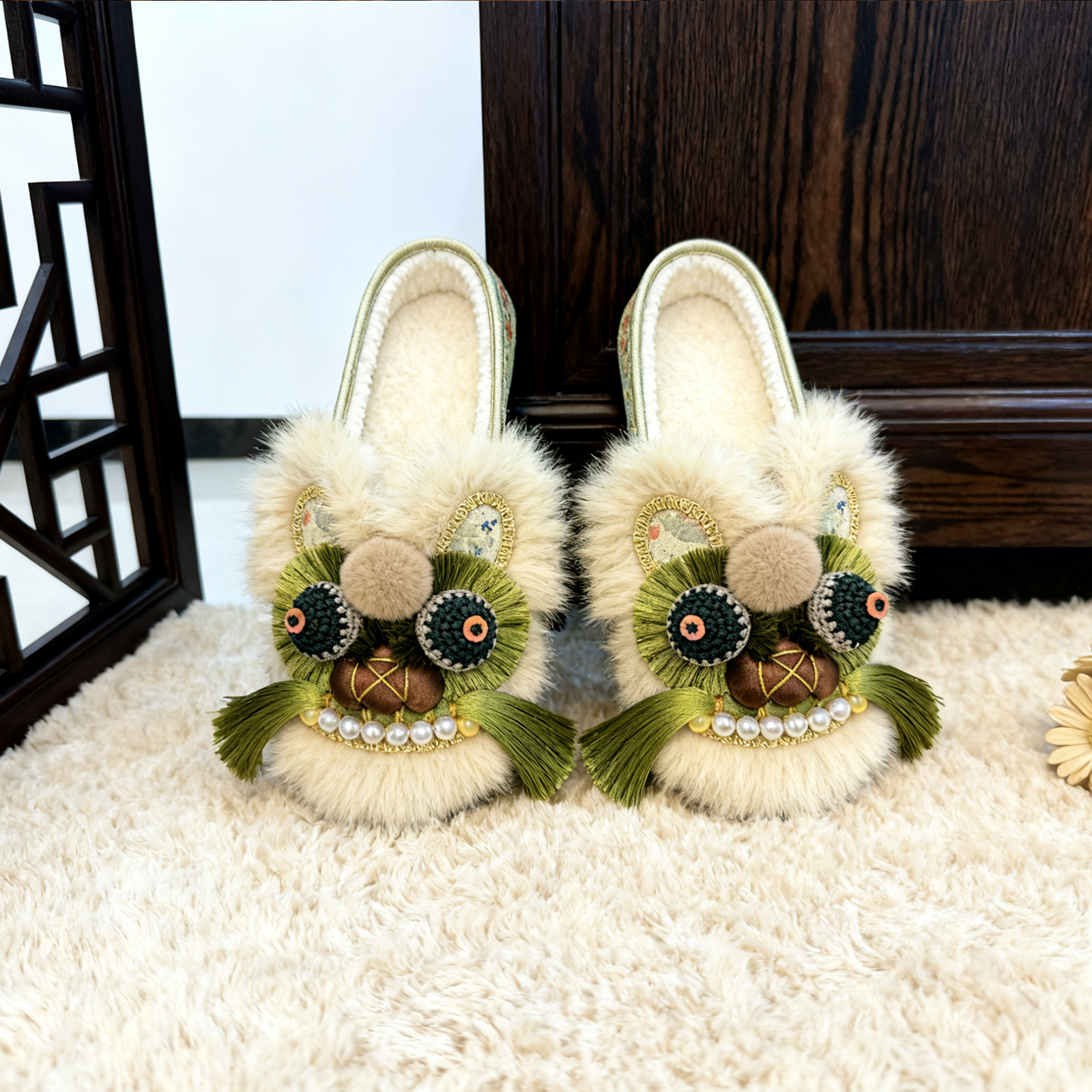 冬加绒原创非遗虎头鞋女新中式鞋