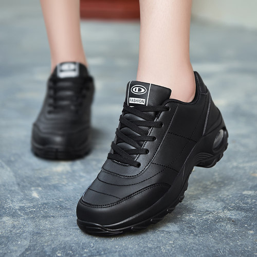 秋季新款女鞋黑色气垫减震运动鞋