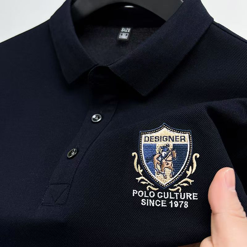 珠地棉夏季短袖t恤男士POLO衫