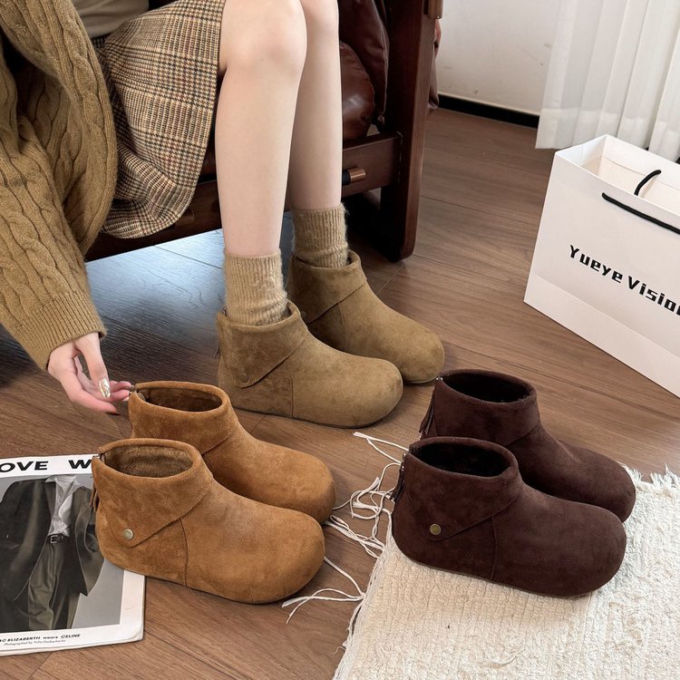 厚底勃肯鞋女2025新款秋季百搭休闲板鞋增高运动加绒加厚棉鞋