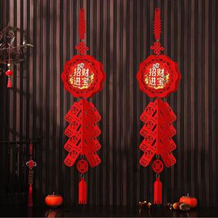 2026元旦春节灯笼挂饰无纺布植绒布宫灯毛毡立体福字灯笼挂件