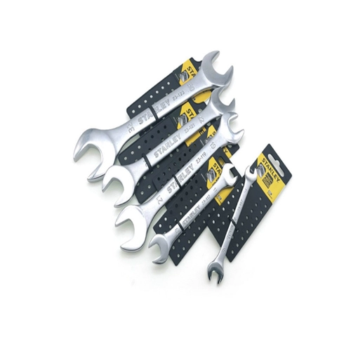 Двойной рожковый ключ Stanley серии B, удлиненный и утолщенный двусторонний гаечный ключ из высокоуглеродистой стали, изготовленный производителем инструментов, хромированный