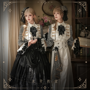 定金 荧鲤之森 原创设计鱼骨教堂lolita裙子千鸟格洛丽塔王子装cp