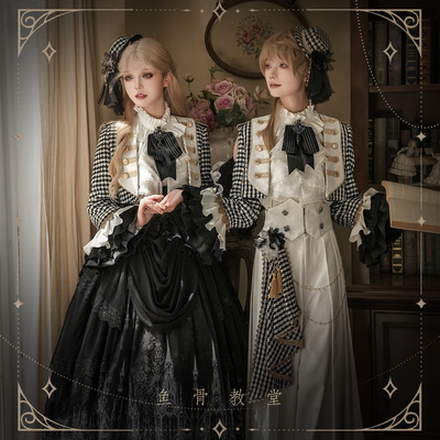 定金 荧鲤之森 原创设计鱼骨教堂lolita裙子千鸟格洛丽塔王子装cp