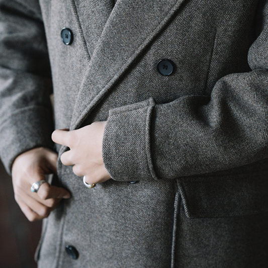 秋冬季男马球双排扣大衣