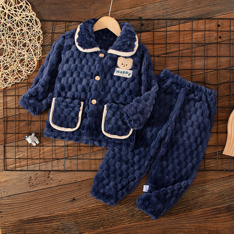 秋冬季儿童法兰绒睡衣男童男孩宝宝加绒保暖女童珊瑚绒家居服套装,童装/婴儿装/亲子装,家居服套装,淘宝优惠券,粉丝福利购,淘宝优惠卷