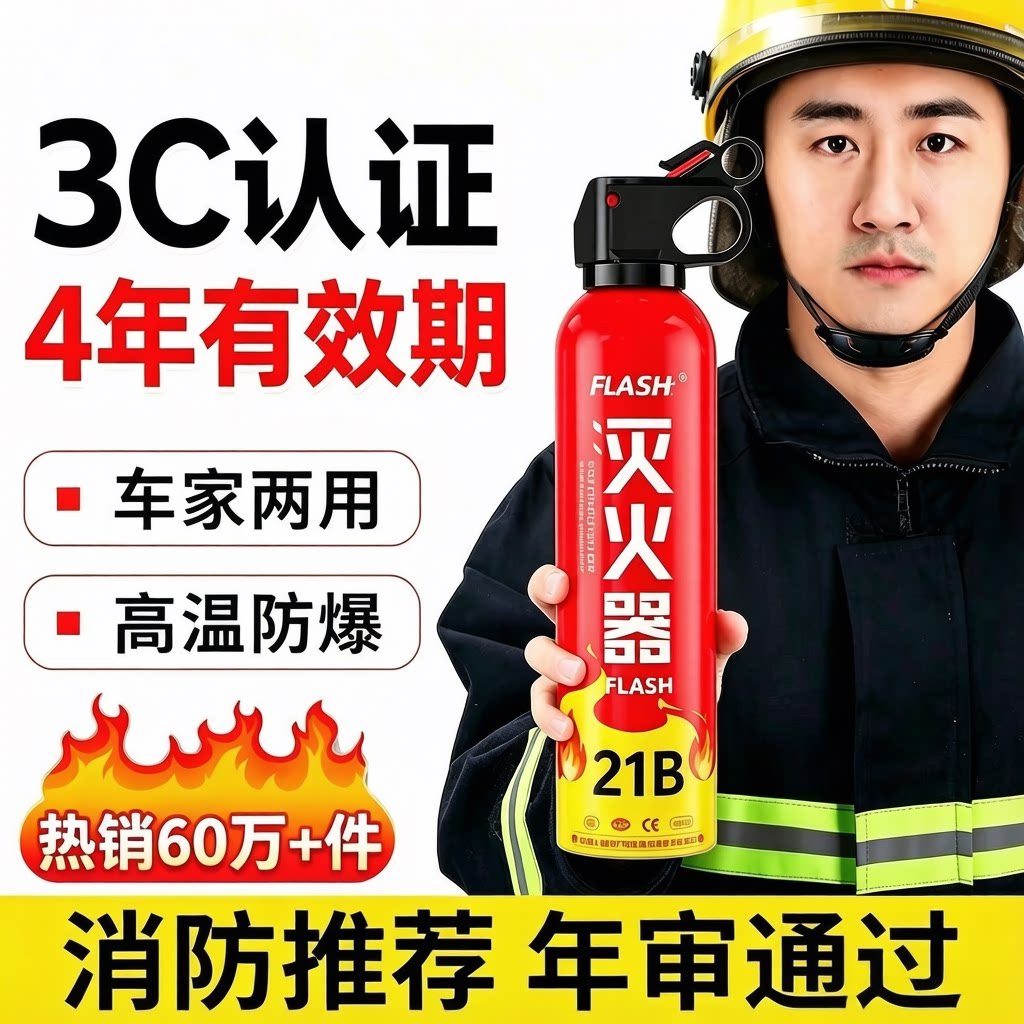 21B车载水基型耐高温防爆灭火器家用车用小型便携式灭火器