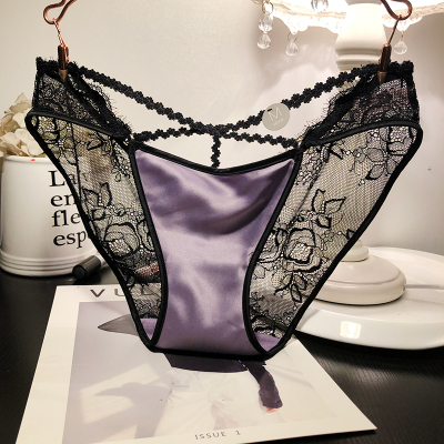 蕾丝细绑带内裤女士低腰
