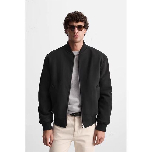 柜799！秋冬季ZA男装 宽松拼接飞行员拉链休闲夹克外套 5070320