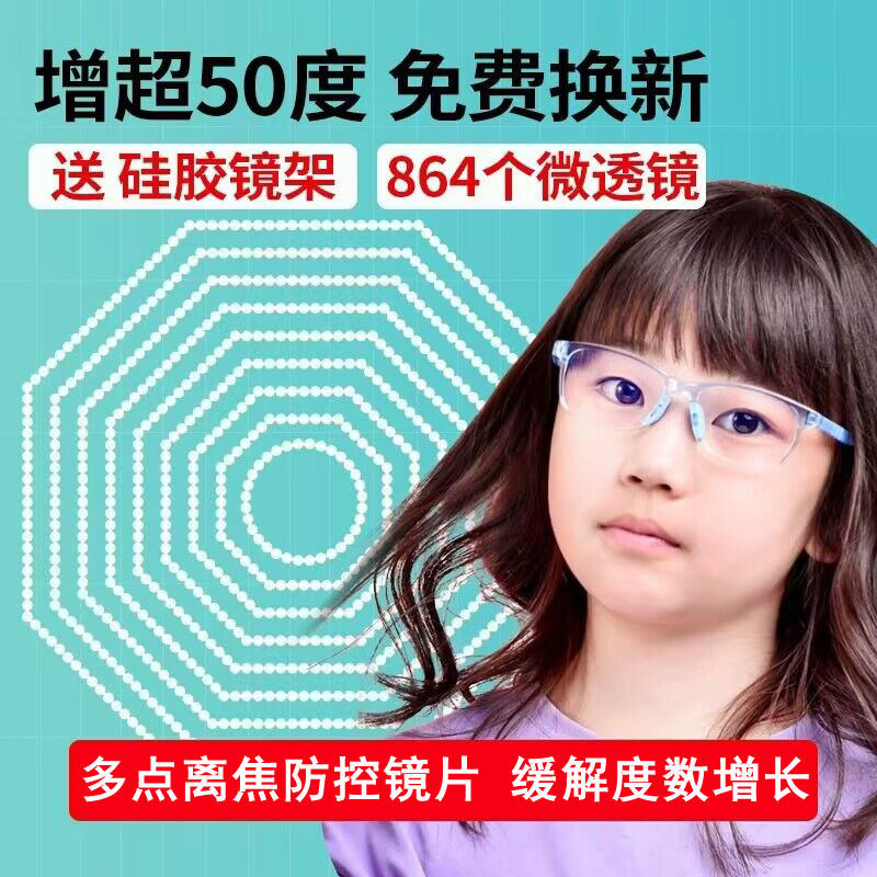1.61多点微透离焦防控近视镜片儿童青少年缓解控制度数增长镜片